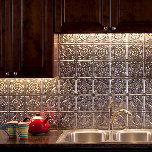 Menards Kitchen Backsplashes
 Fasade Traditional 1 18" x 24" Vinyl Tile Backsplash in