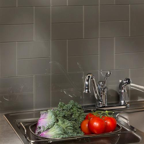 Menards Kitchen Backsplashes
 Aspect 3" x 6" Leather Glass Peel & Stick Backsplash Tiles