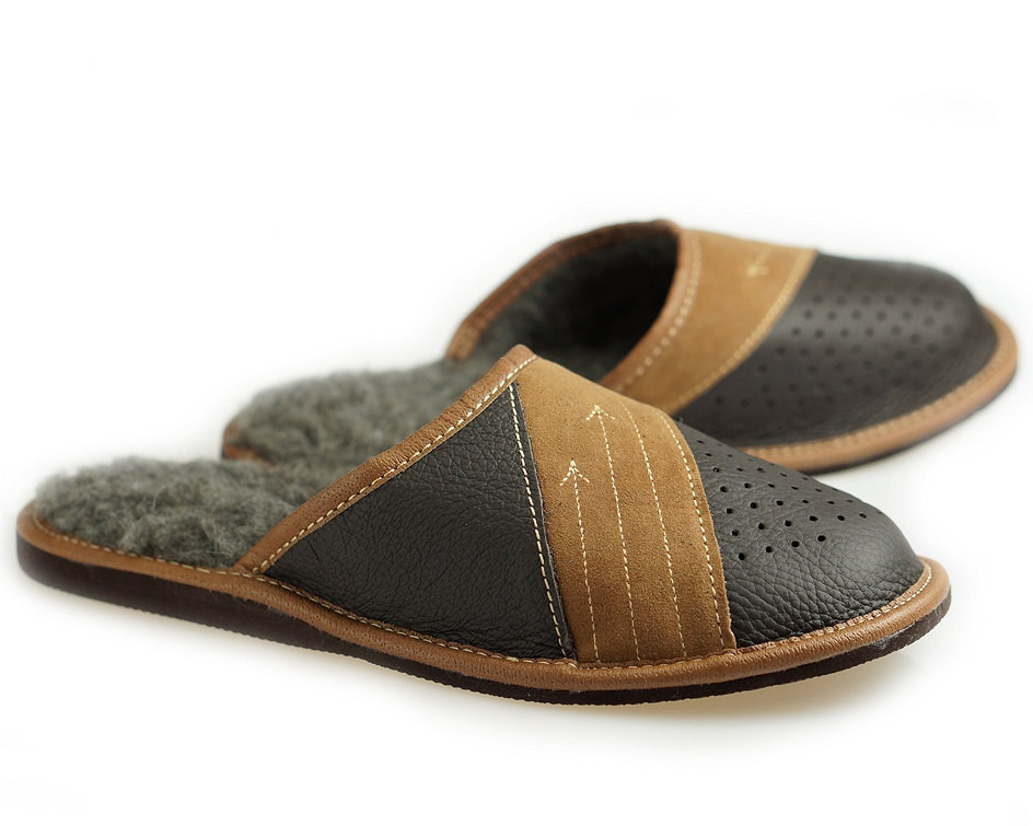 Mens Leather Bedroom Slippers
 MENS LEATHER slippers wool slippers moccasins men