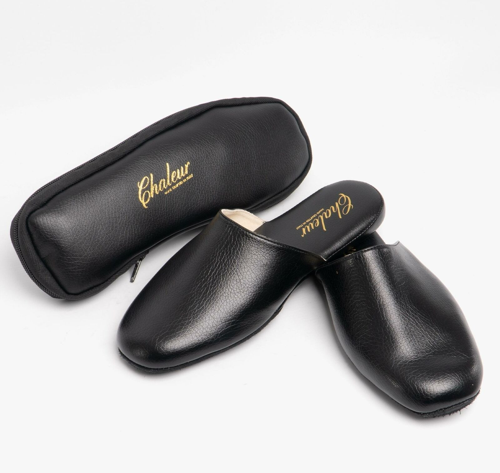 Mens Leather Bedroom Slippers
 Details about Chaleur MATTEO Mens MADE IN ITALY Leather