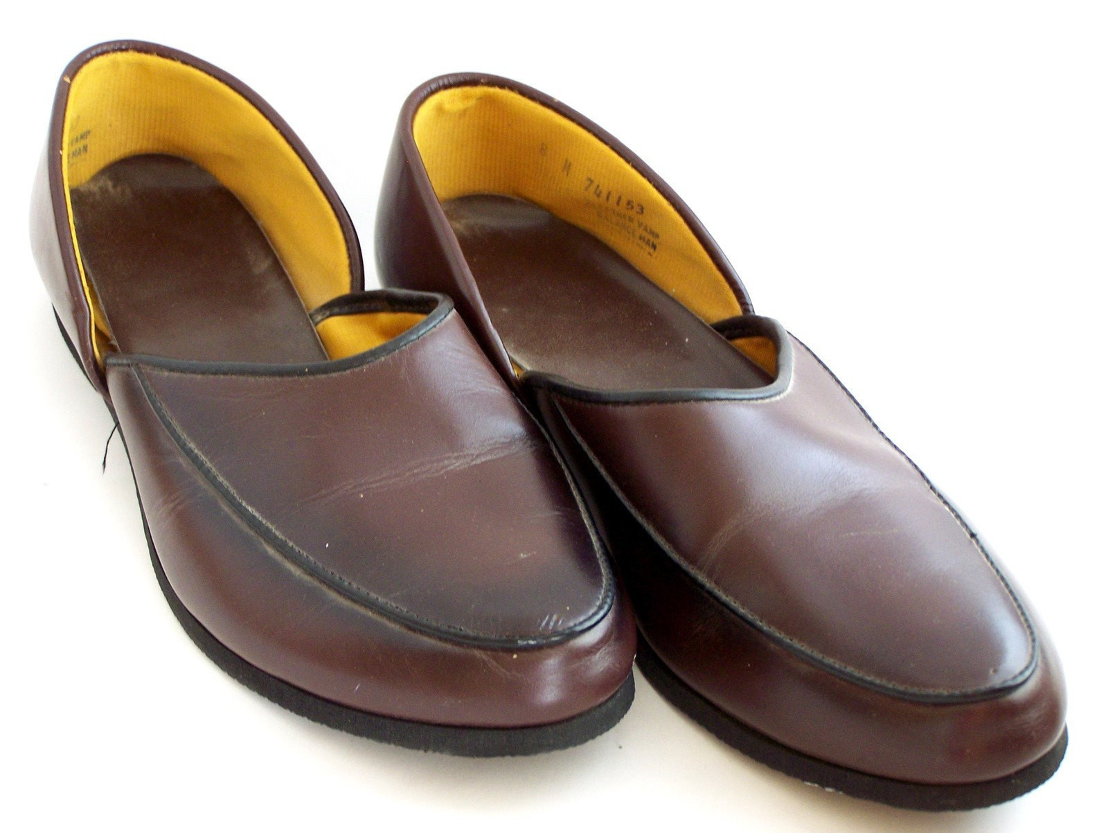 Mens Leather Bedroom Slippers
 Vintage Mens House Slippers ala Father Knows Best by daisytoad