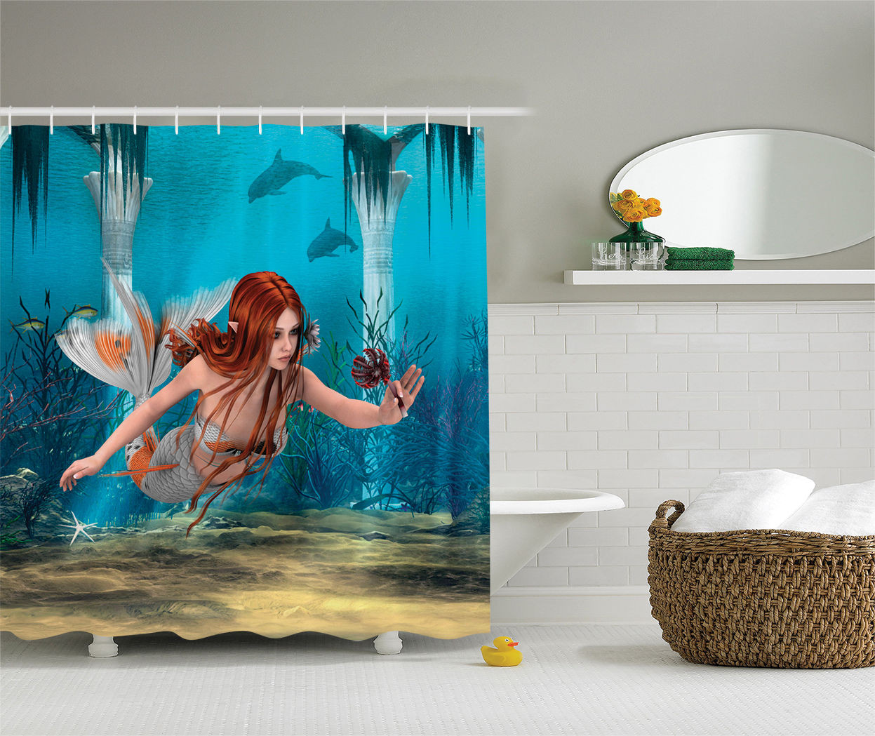 Mermaid Bathroom Decor
 Mermaid Decor Lifelike Mermaid Holding A Sea Lily Magic