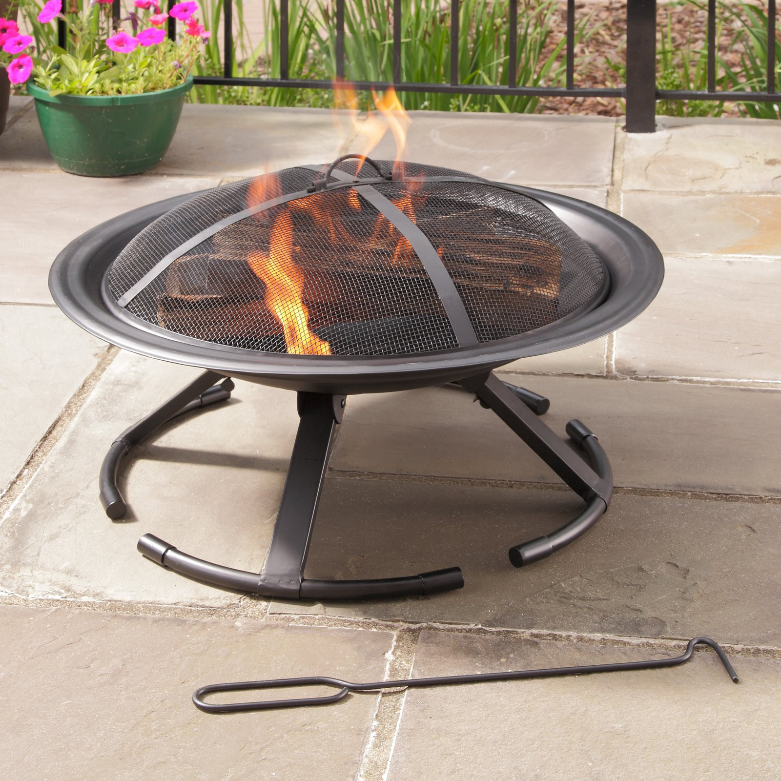 Mesh Firepit Covers
 Pleasant Hearth Grab N Go 26 in Circular Fire Pit with