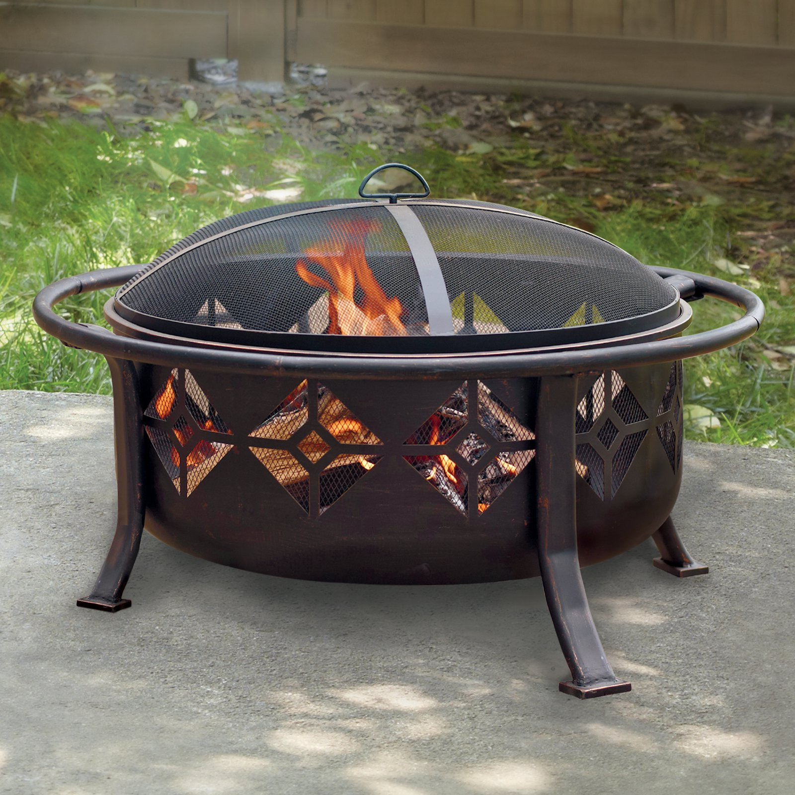 Mesh Firepit Covers
 Pleasant Hearth Sunderland 36 in Circular Fire Pit with