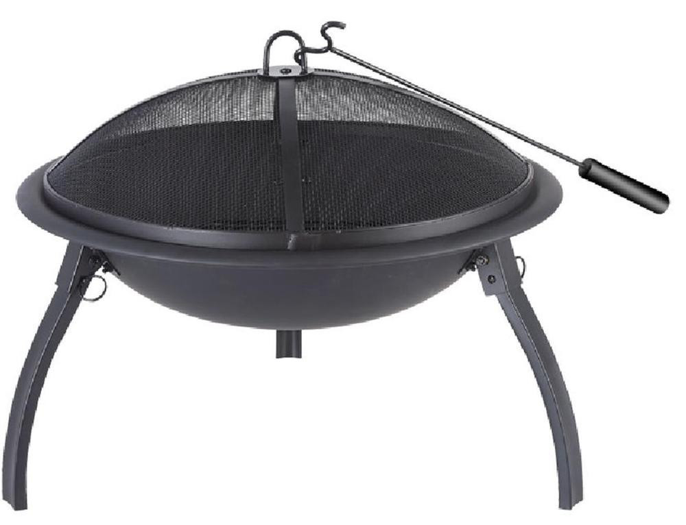 Mesh Firepit Covers
 Black Steel Outdoor Fire Pit w Spark Mesh Cover 56cm dia