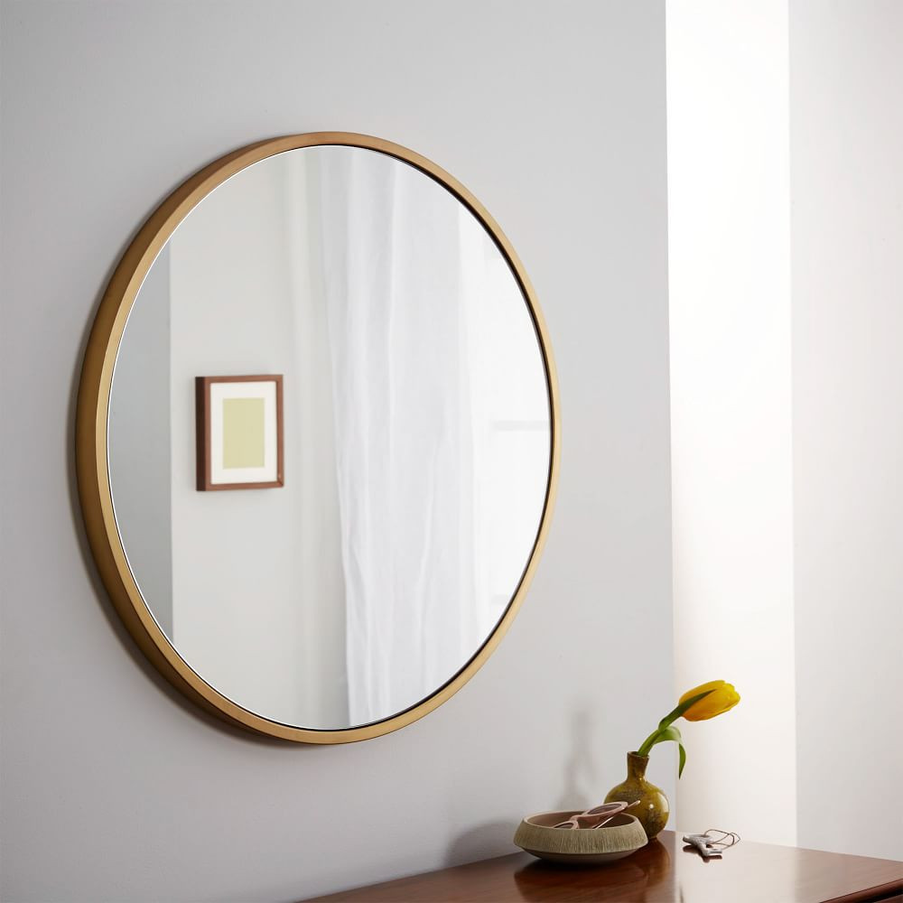 Metal Framed Bathroom Mirrors
 Metal Framed Round Wall Mirror Antique Brass