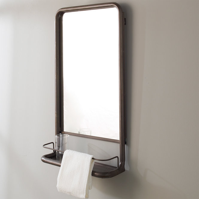 Metal Framed Bathroom Mirrors
 Metal Frame Pharmacy Mirror with Shelf Shades of Light