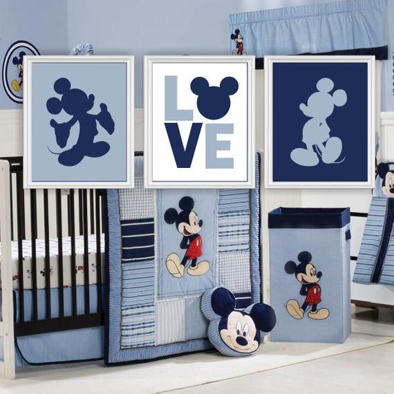 Mickey Mouse Room Decor For Baby
 Mickey Mouse Silhouette Love Disney Wall Art Baby Boy Room