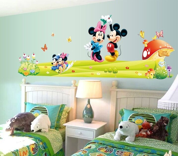 Mickey Mouse Room Decor For Baby
 Cute Mickey Minnie Mouse Wall Sticker Vinyl Decal Mural