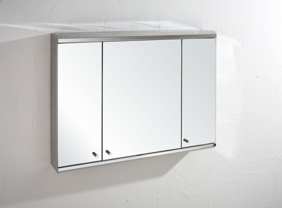 Mirrored Bathroom Cabinets
 120cm Wide Triple Door Biscay Mirror Bathroom Wall Cabinet