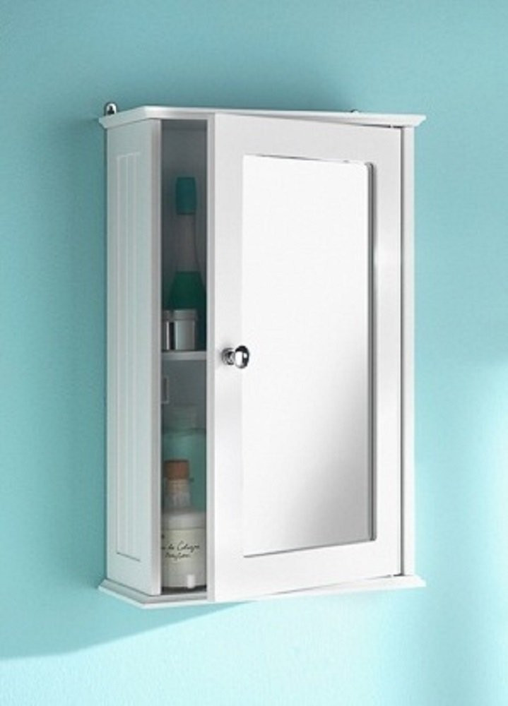 Mirrored Bathroom Cabinets
 Bathroom Medicine Cabinet Vintage White Single Mirrored