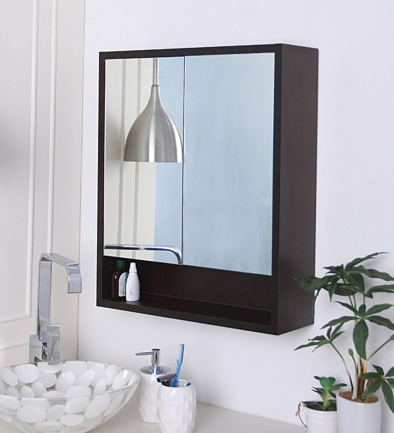 Mirrored Bathroom Cabinets
 Buy Brown Engineered Wood Bathroom Mirror Cabinet by