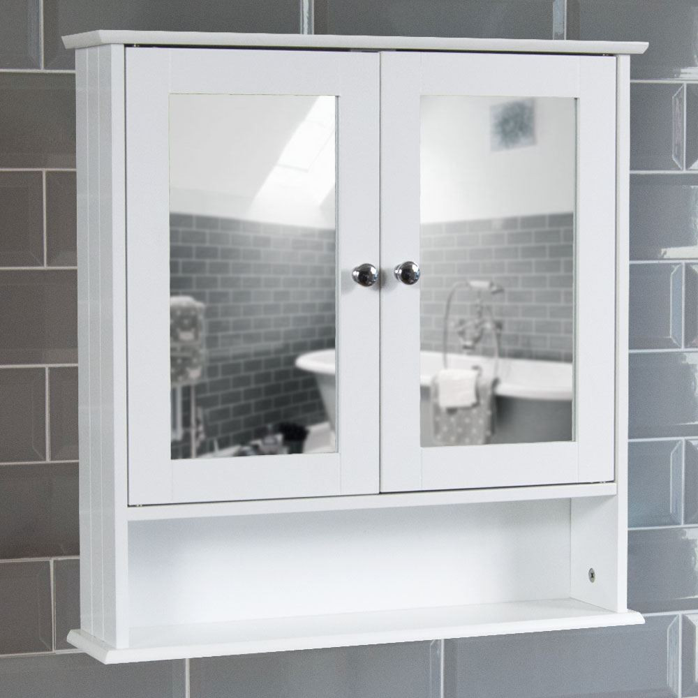 Mirrored Bathroom Cabinets
 Mirrored Bathroom Cabinet Double Doors Bath Wall Mounted