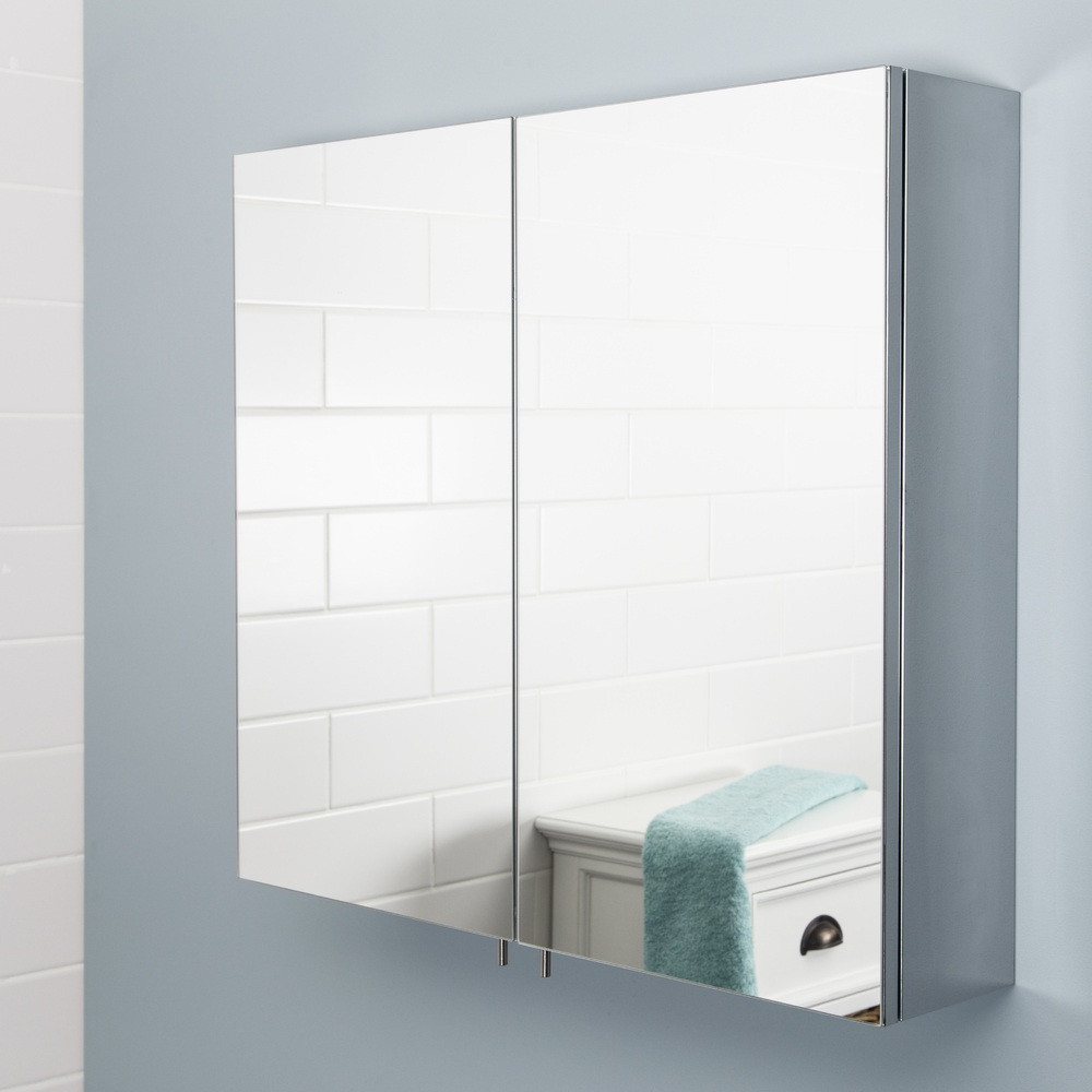 Mirrored Bathroom Cabinets
 Stainless Steel Bathroom Cabinet Mirror & Doors