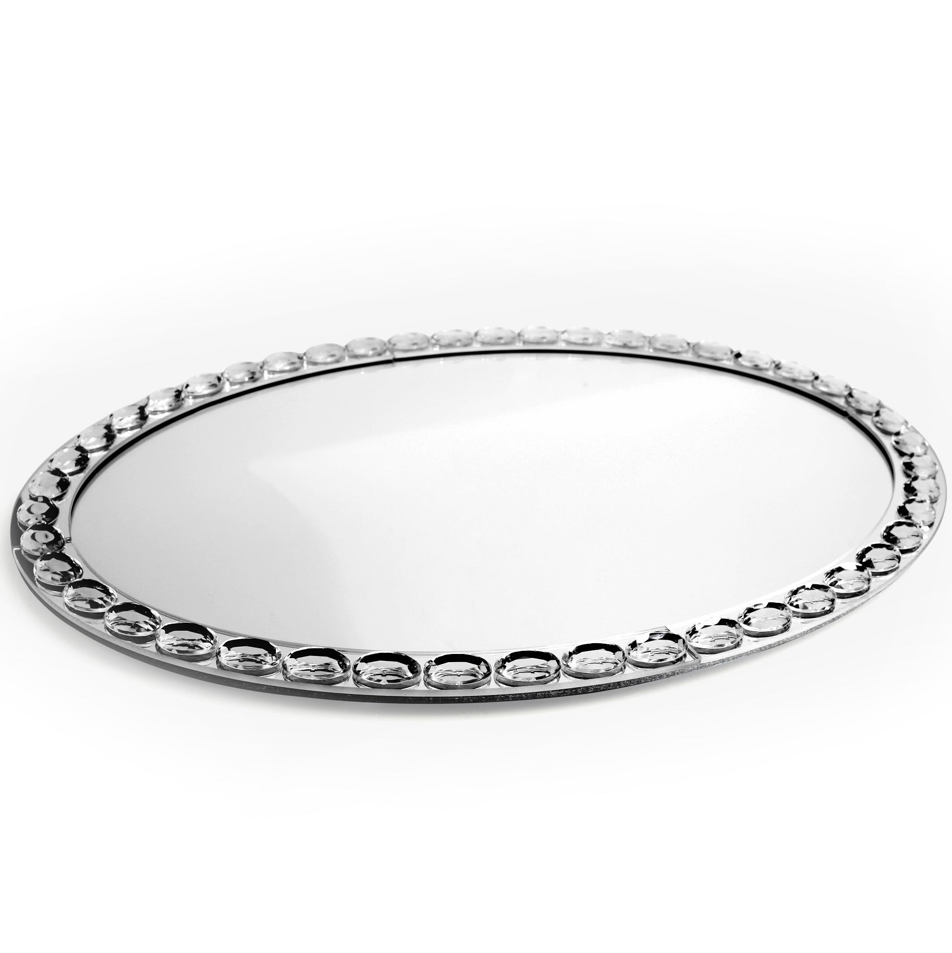 Mirrored Bathroom Tray
 Mirrored Glass Oval Vanity Tray 18 5 x 13 5 inches