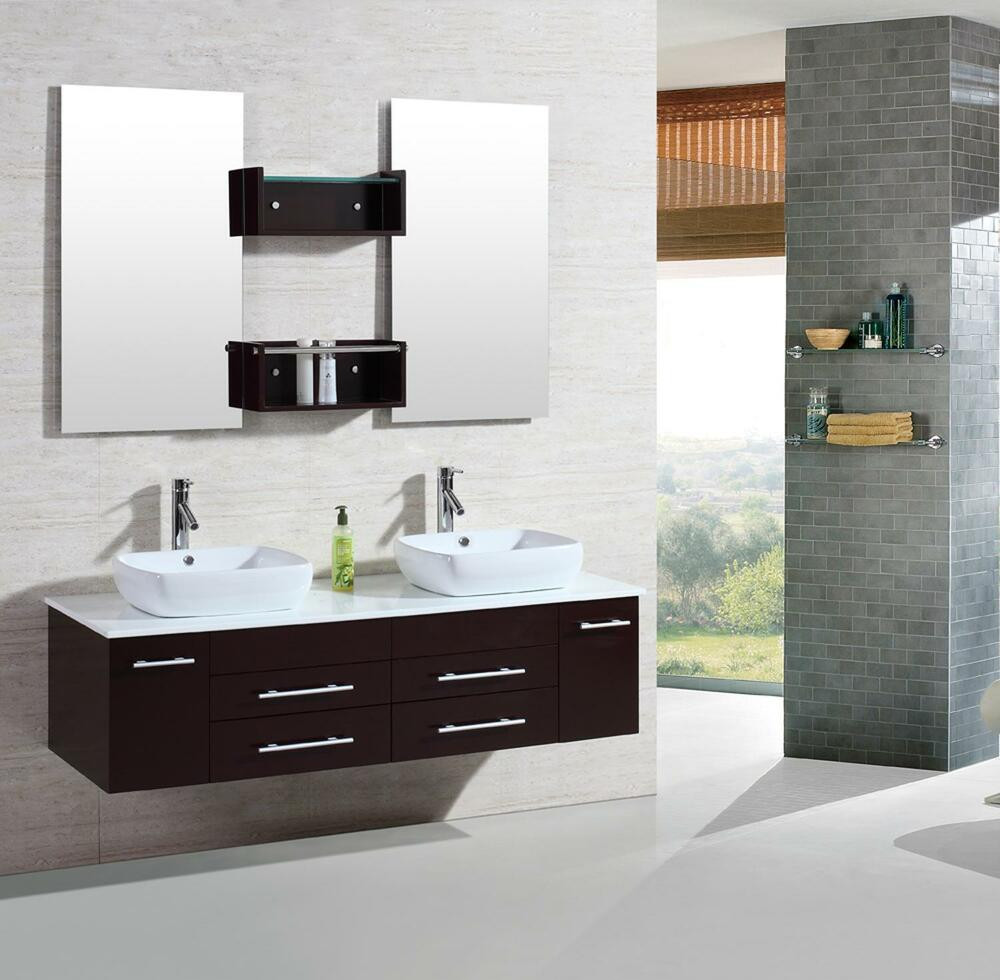 Modern Bathroom Cabinets
 60" Modern bathroom double vanities cabinet floating