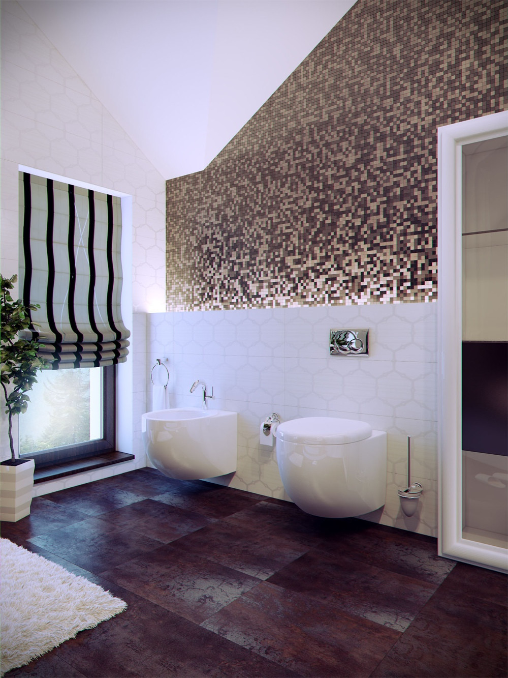 Modern Bathroom Tile Designs
 Modern bathroom with tileInterior Design Ideas