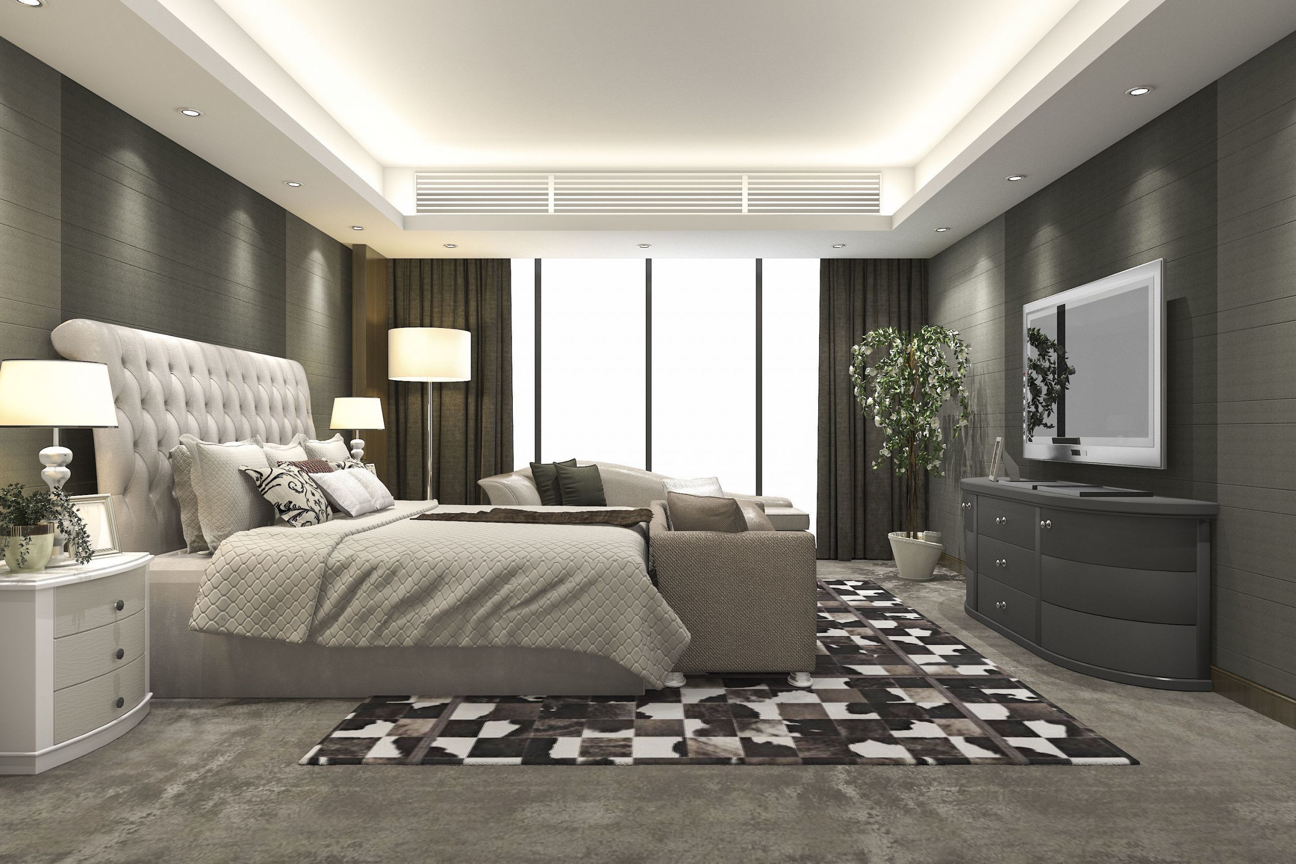 Modern Bedroom Suites
 luxury modern bedroom suite in hotel with carpet 3D model