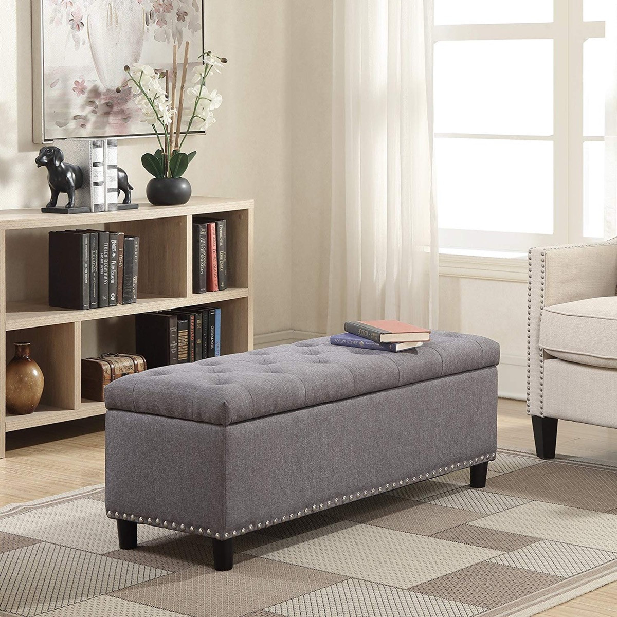 Modern Benches For Living Room
 grey ottoman storage bench for modern classic living rooms