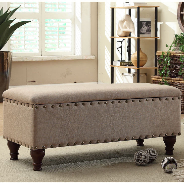 Modern Benches For Living Room
 Nailhead Upholstered Storage Bench Living Room Furniture