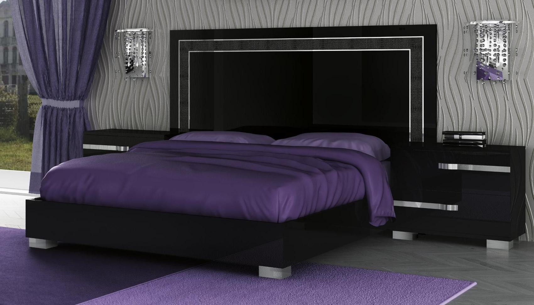 Modern Black Bedroom Set
 VOLARE KING SIZE MODERN BLACK BEDROOM SET 5PC MADE IN