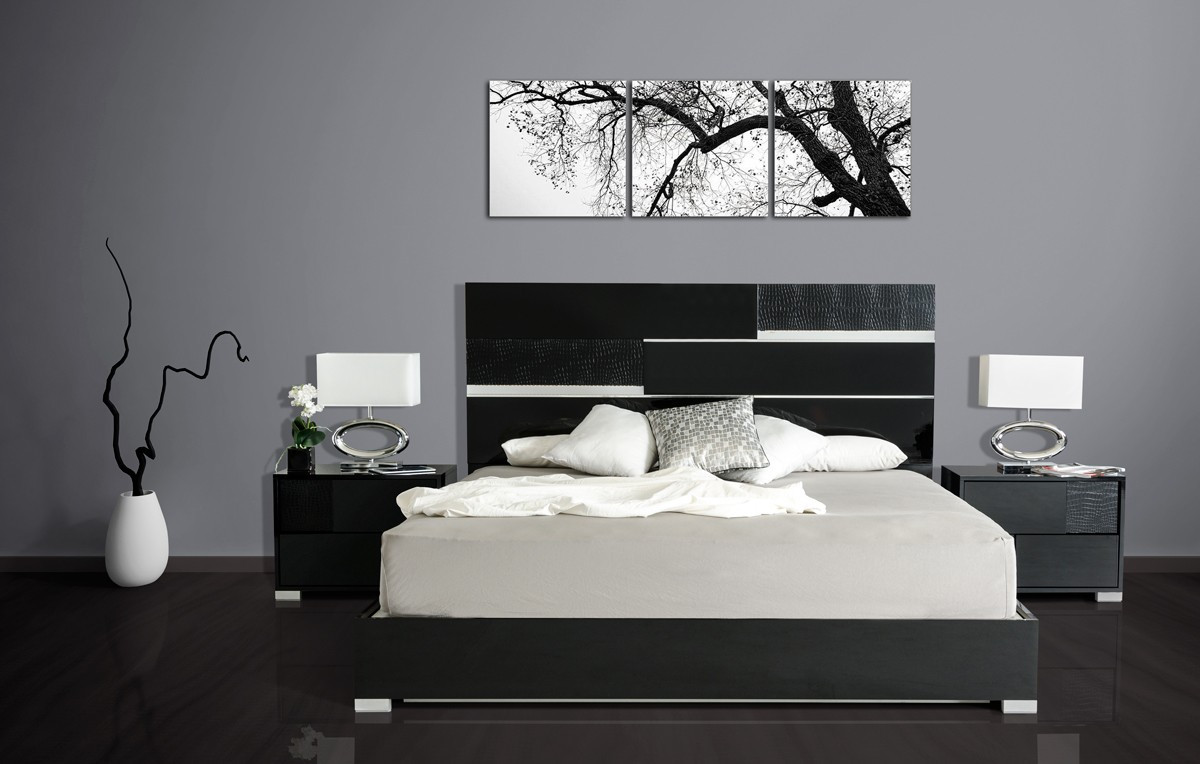 Modern Black Bedroom Set
 Modrest Ancona Italian Modern Black Bedroom Set