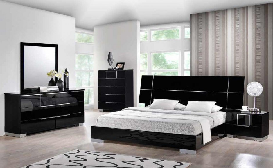 Modern Black Bedroom Set
 Hailey Black Bedroom Set Global Furniture 5pc