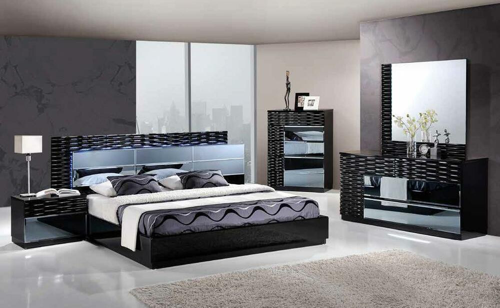 Modern Black Bedroom Set Lovely Manhattan King Size Modern Black Bedroom Set 5pc Global