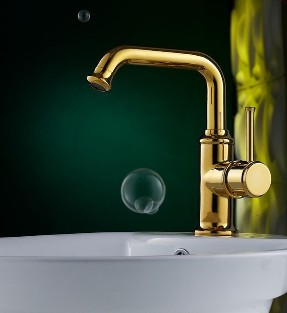 Modern Brass Bathroom Faucet
 Luxury Polished Brass Bathroom Faucet With Single Handle