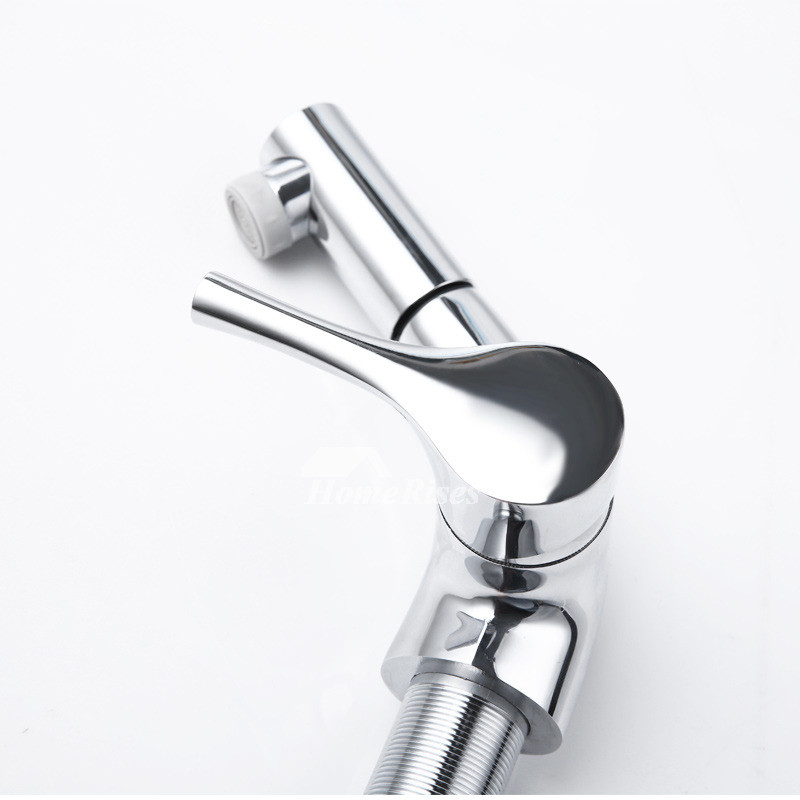 Modern Brass Bathroom Faucet
 Modern Bathroom Faucet Brass Vessel Chrome Pull Out Spray