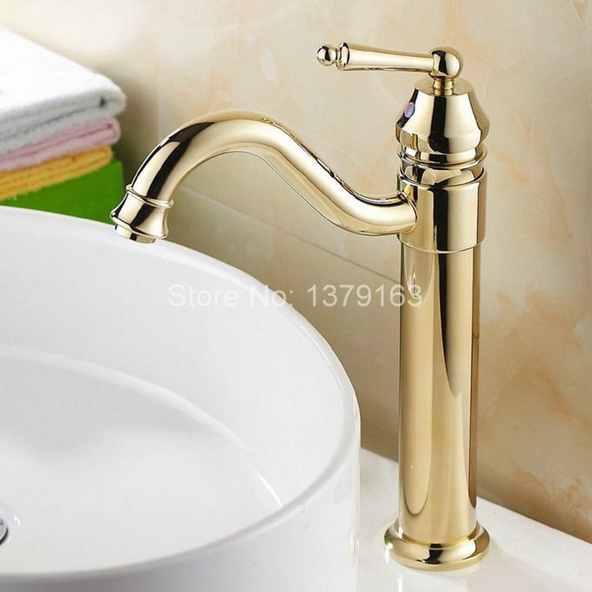 Modern Brass Kitchen Faucet
 Single hanlde Modern Gold Plated Brass Kitchen Sink Faucet