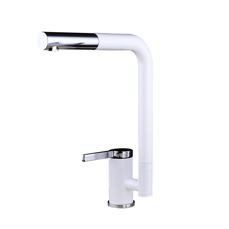 Modern Brass Kitchen Faucet
 White Kitchen Faucet Single Handle Painting Square Modern