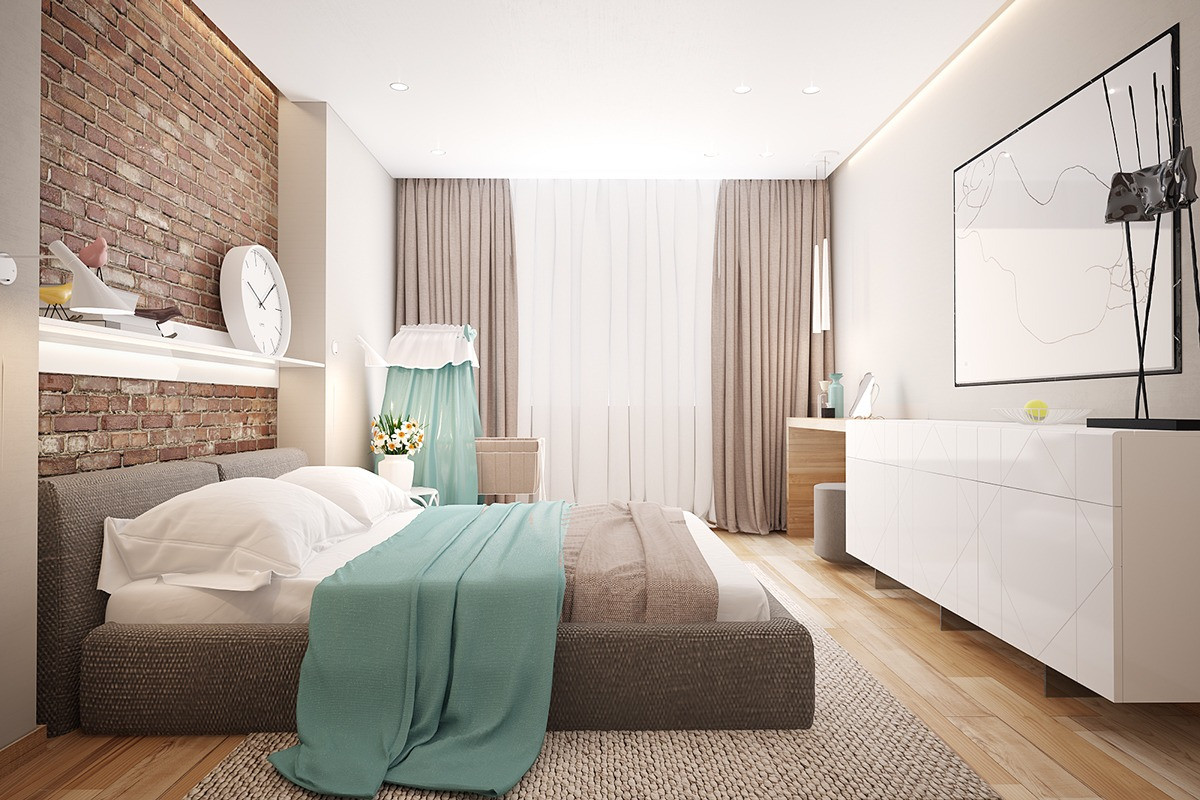 Modern Chic Bedroom Inspirational 3 Stunning Homes with Exposed Brick Accent Walls