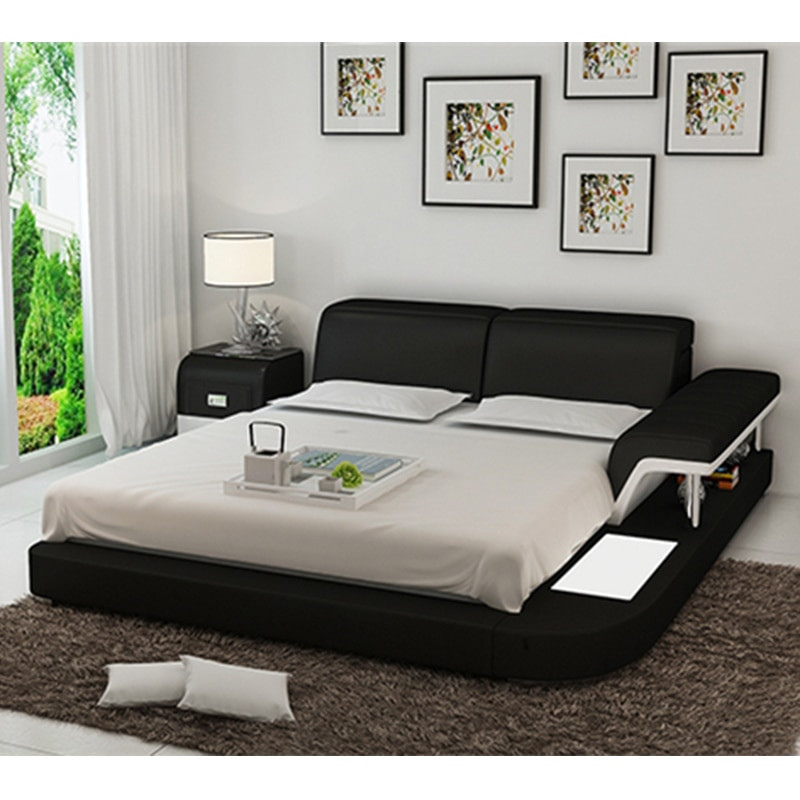 Modern Double Bedroom Designs
 0413 LB8806 Simple Modern furniture latest white leather