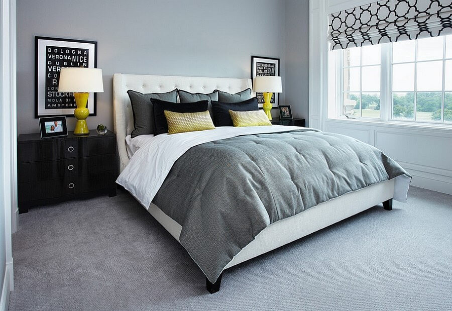 Modern Grey Bedroom
 Best 12 Grey and Yellow Bedroom Design Ideas For Cozy and