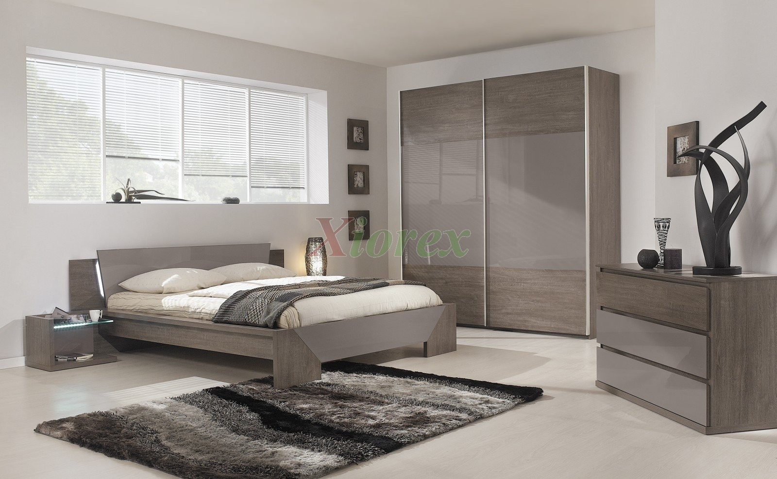 Modern Grey Bedroom
 Modern Bed Gami Trapeze Bed Set Modern Bedroom Set by