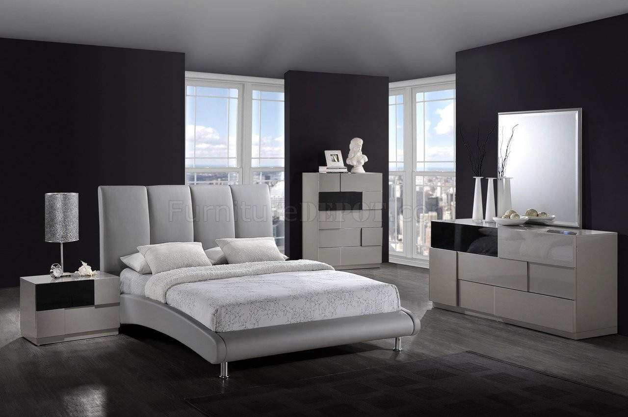 Modern Grey Bedroom
 Modern Bedroom 8272 Grey Bed & Optional Bianca Casegoods