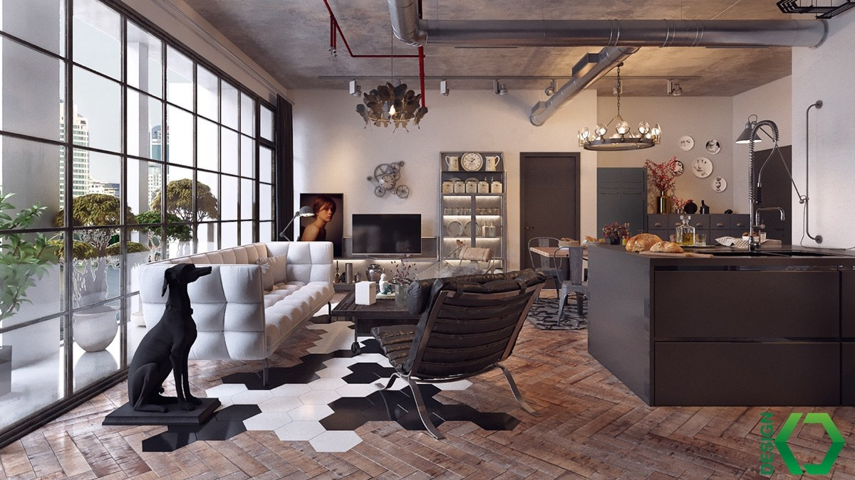 Modern Industrial Living Room
 Join The Industrial Loft Revolution