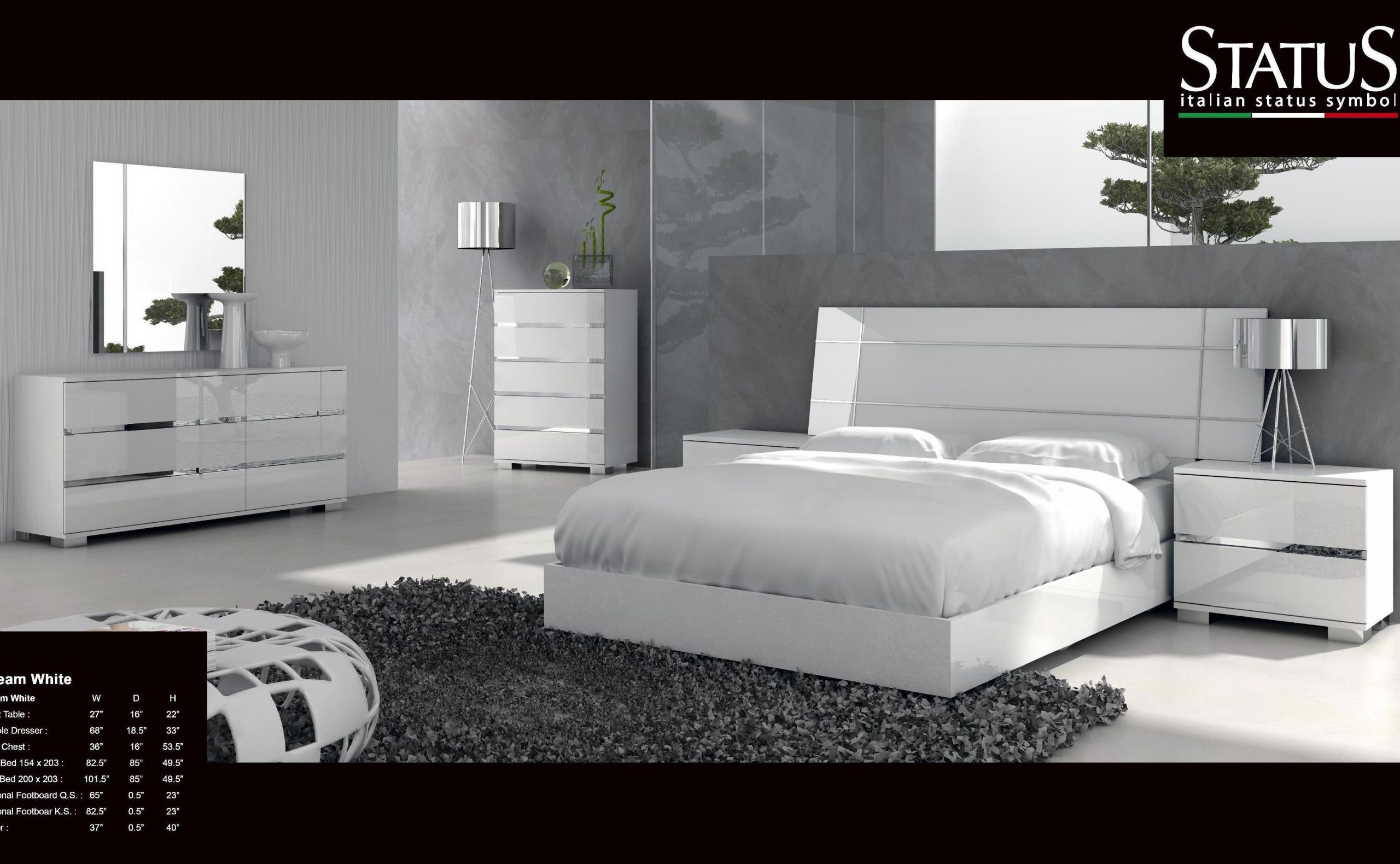 Modern King Bedroom Sets
 DREAM KING SIZE MODERN DESIGN BEDROOM SET WHITE 5 pc BED