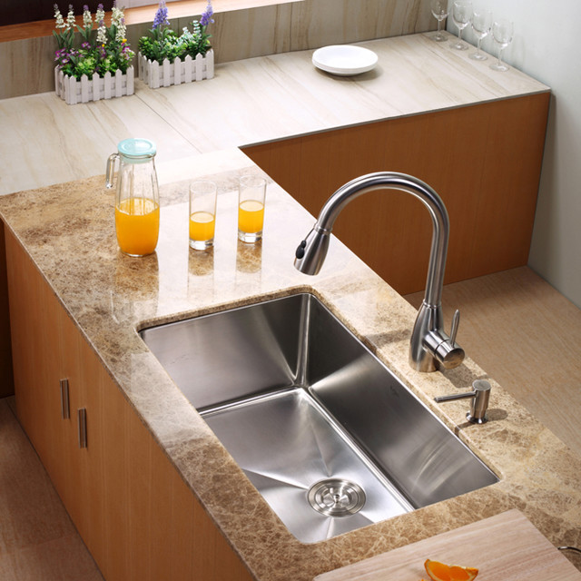 Modern Kitchen Sink
 Kraus KHU100 30 KPF2130 SD20 30 inch Undermount Sink and