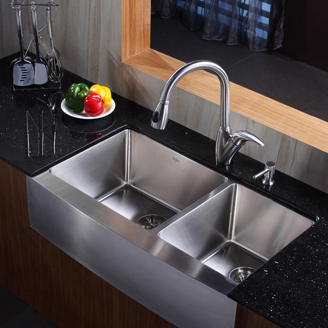 Modern Kitchen Sink Faucets
 Kraus KHF203 36 KPF2120 SD20 36 inch Farmhouse Stainless