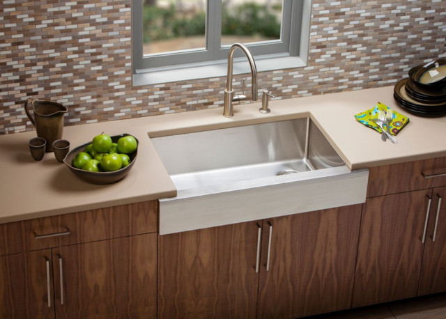 Modern Kitchen Sink
 Elkay Crosstown Stainless Steel Single Bowl Apron Front