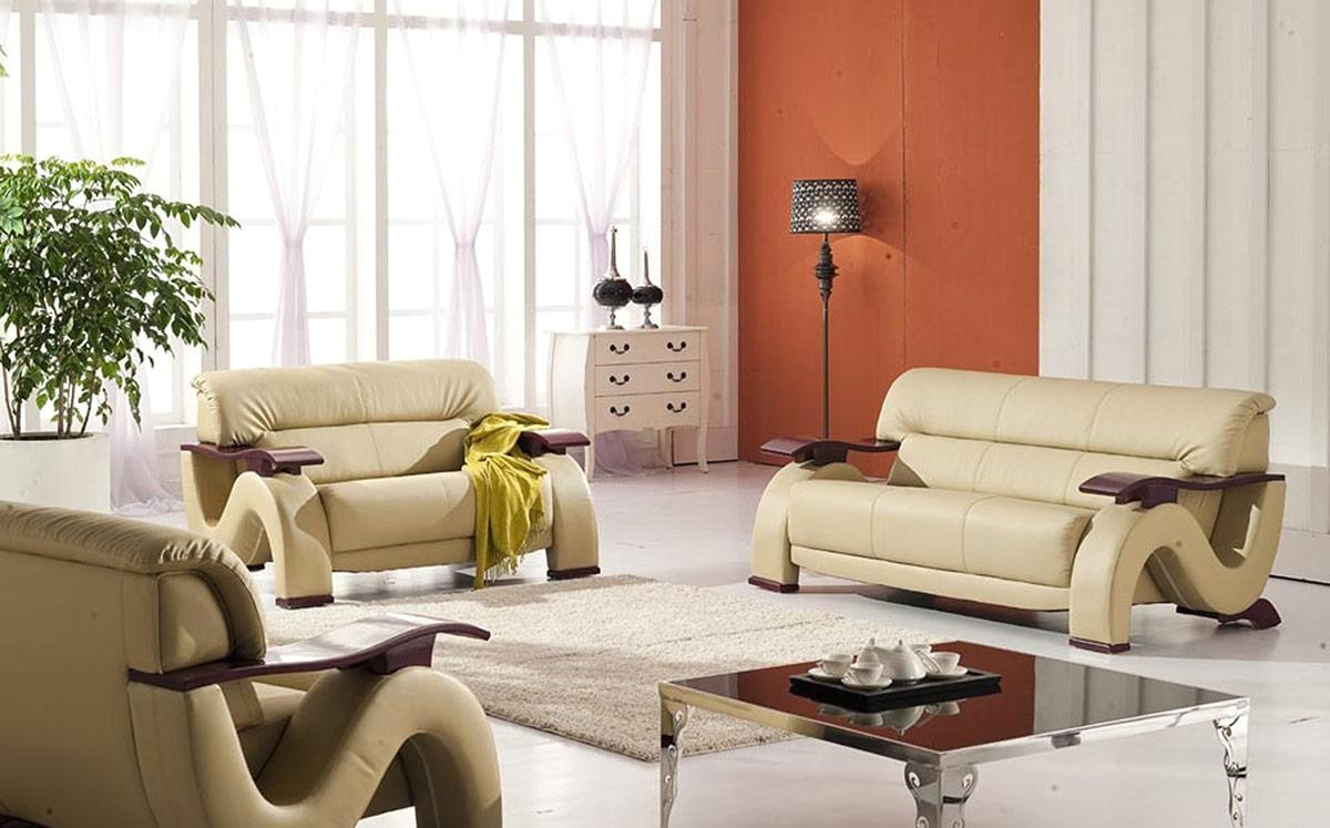 Modern Living Room Set
 Thad Beige Ultra Modern Formal Living Room Sets with