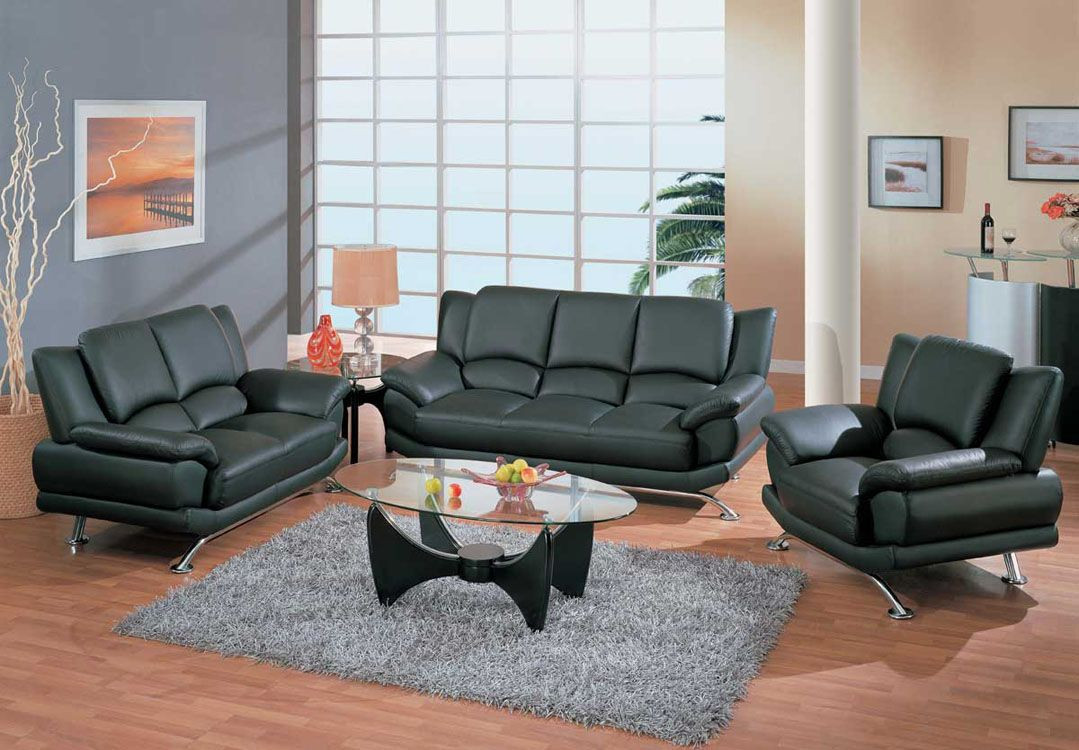 Modern Living Room Set
 Contemporary Living Room Set in Black Red or Cappuccino