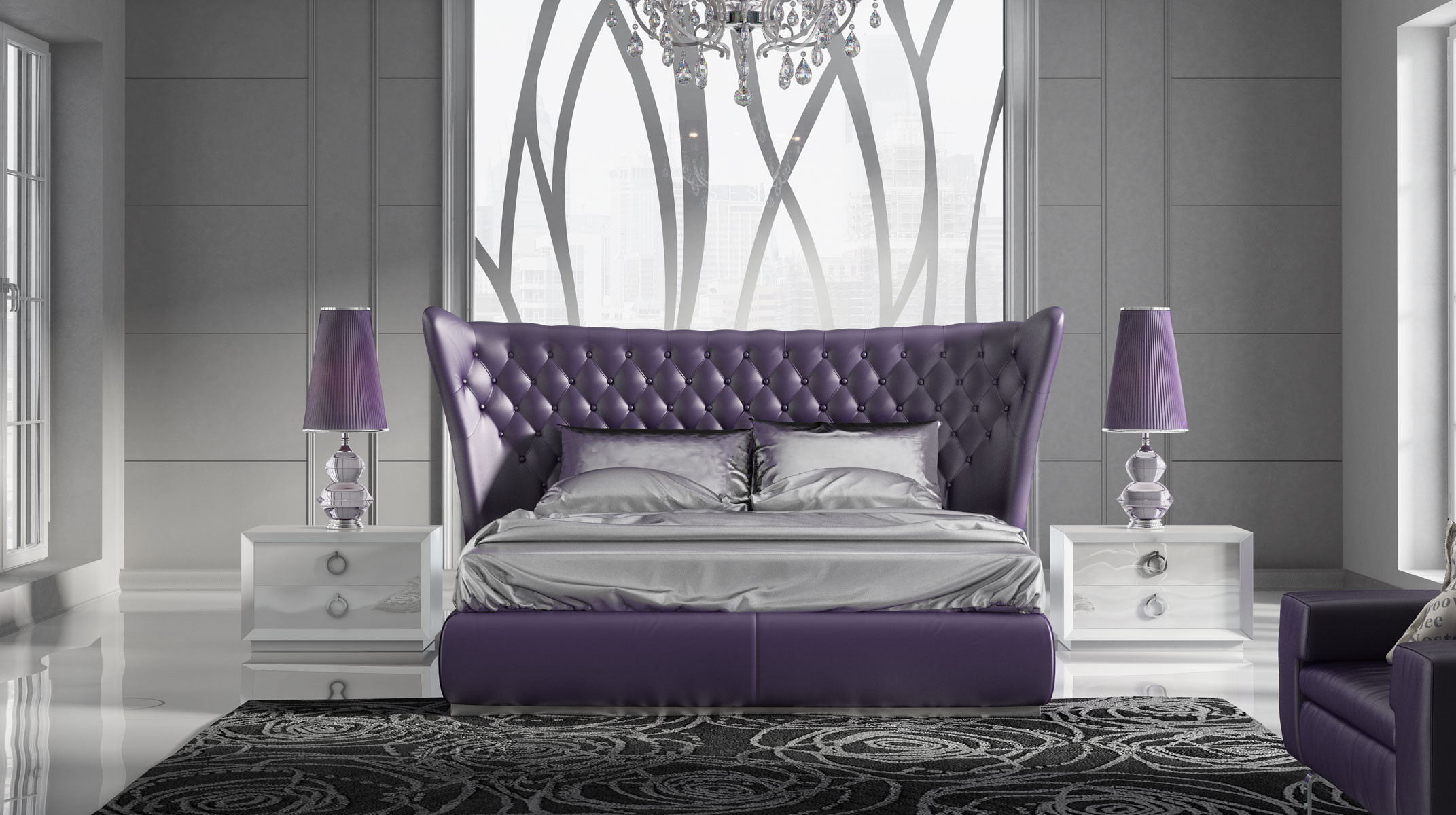 Modern Luxury Bedroom Furniture
 Refined Leather Luxury Platform Bed Pittsburgh