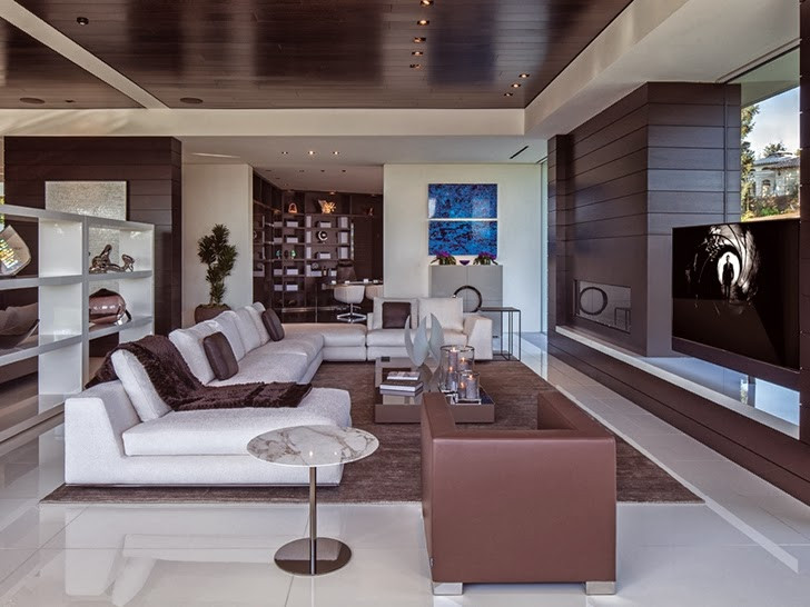 Modern Mansion Living Room
 1201 Laurel Way Cliff View Luxurious Modern Mansions in