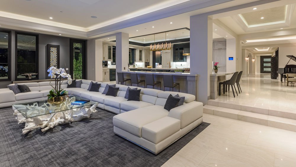 Modern Mansion Living Room
 Modern Mediterranean Mansion in Bel Air’s Billionaire Row