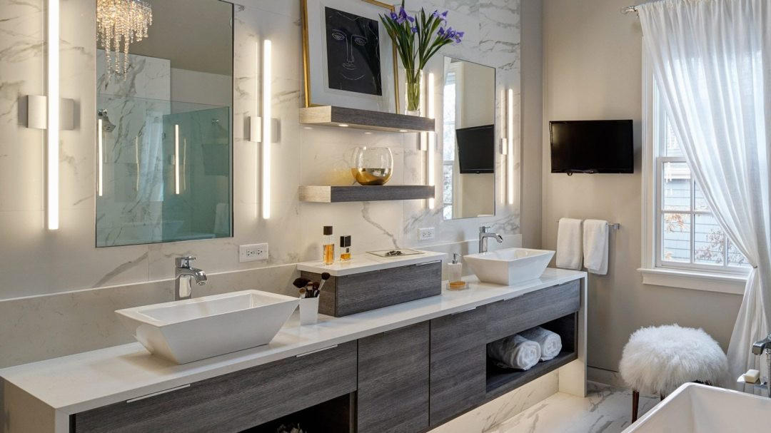 Modern Master Bathroom Ideas
 Chic Contemporary Master Bath Redesign – Glen Ellyn