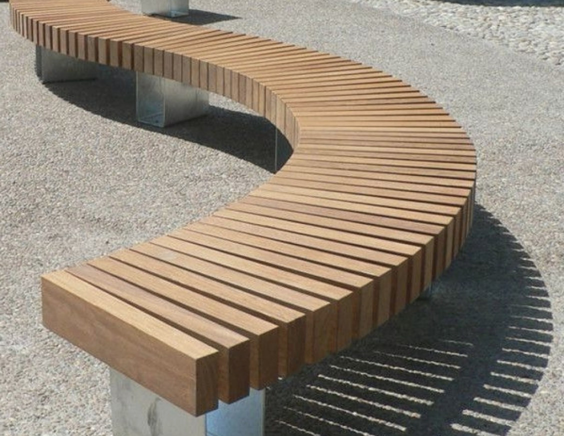 Modern Outdoor Storage Bench
 Modern Outdoor Storage Bench Curved Round Seating Ideas