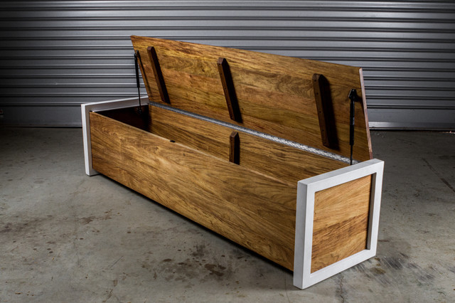 Modern Outdoor Storage Bench
 Wooden outdoor storage box 127x56x60cm